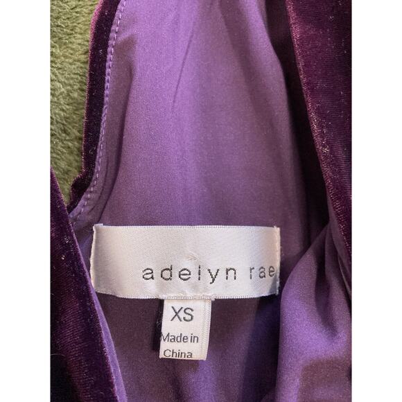 Adelyn Rae Purple Velvet Flowy Sleeve Blouse V Neck Holiday Party Top Size XS - Picture 3 of 6